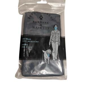 Pet & Parent Dog Bandana & Gaiter Mask Set Green Camouflage OS & Size L / XL NEW